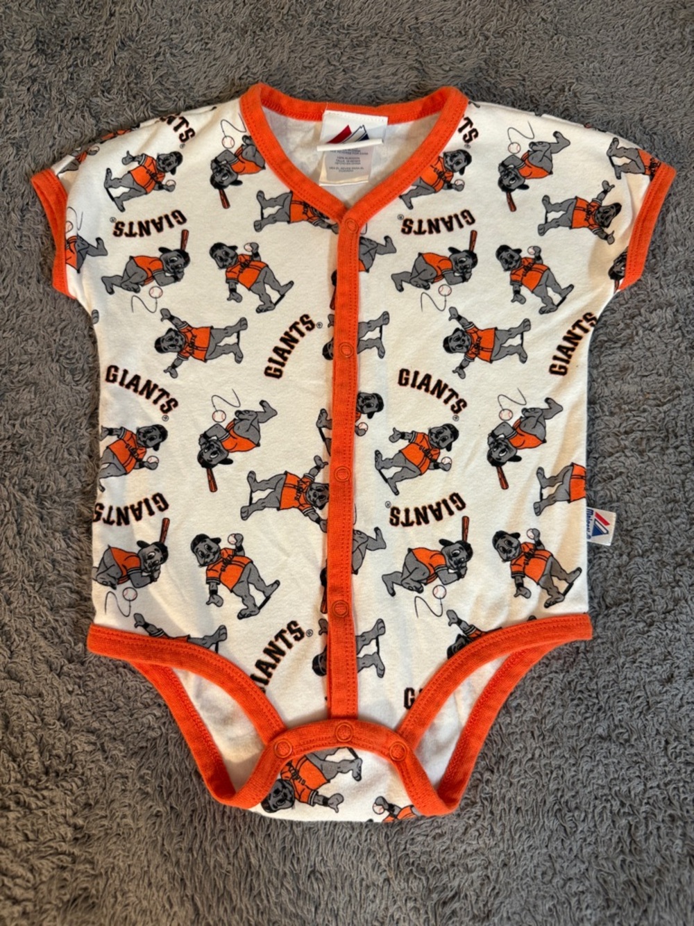 Majestic White and Orange Giants Baby One-Piece Bodysuit